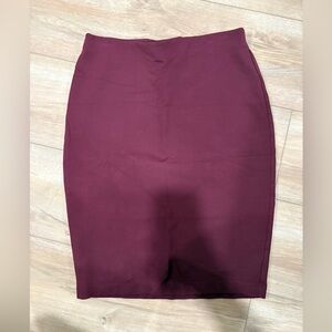 Sunday Best Deep Burgundy Pencil Skirt
